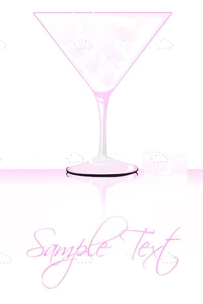 Abstract Pink Wine Glass with Sample Text